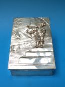 A Victorian hallmarked silver trinket box of nautical interest,