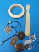 An ivory bangle,