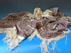 A screen printed Paisley wool shawl