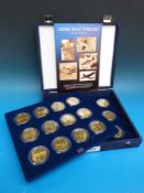 A cased collection of nineteen 10 dollar 'Legendary Aircraft of World War II' commemorative coins,