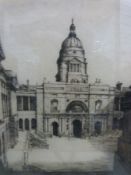 Two signed etchings, Edinburgh University Quadrangle and Medical College,