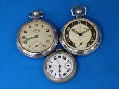 Three pocket watches including Army services,