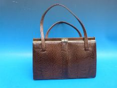 A vintage snakeskin Mappin & Webb handbag