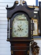 A mid 19thC long case clock with an eight day movement by Burgess,
