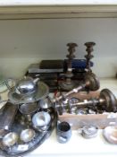 A collection of silver plated ware including a large collection of loose and cased cutlery,