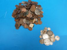 An amateur collection of largely pre decimal English coinage to include approx 100gm silver content