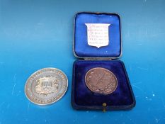 An Oxford v Cambridge Putney rowing silver medal, 50mm diameter,