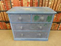 A painted pine chest of two over two drawers (W90 x D45 X L76cm)