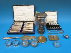 Five hallmarked silver napkin rings,