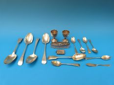 A quantity of Georgian and later hallmarked silver cutlery including Bateman,