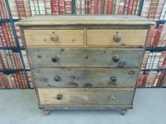 Victorian pine chest of two over three drawers (W103 x D45 x L105cm)