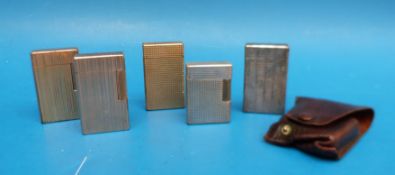 Five vintage Dupont lighters
