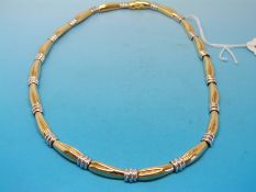 An 18ct bi-coloured gold designer necklace,