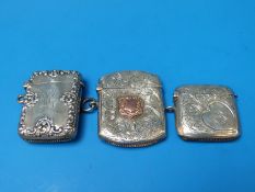 Three various hallmarked silver vesta cases