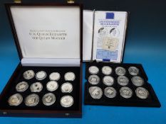 The official silver commemorative coin collection of HM Queen Elizabeth the Queen Mother,