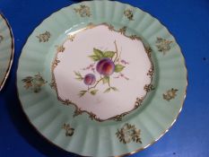 A set of six signed Royal Worcester hand painted fruit cabinet plates, signatures include Ayrton,