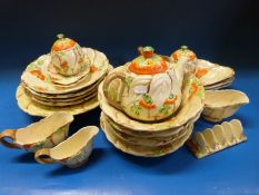 A quantity of Bewley pottery serving and other china with floral decoration