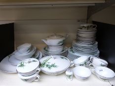 A six place setting Soko china dinner service with bamboo design, some spares,