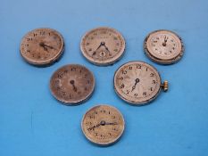 Six ladies' Rolex watch movements