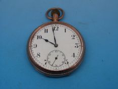 A 9ct gold Gentleman's pocket watch hallmarked for Glasgow 1919 with a keyless Swiss movement and