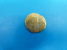 A James I possibly second coinage (King with chin slightly protruding) 1619-1625 gold quarter