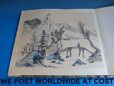 A Chinese School 20thC brush painting album