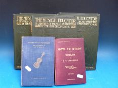A small collection of late 19th to early 20th century music books including Carrodus Violin Study,