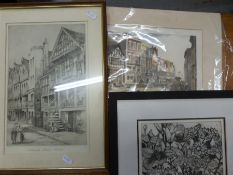 A quantity of mainly Scottish interest signed engravings and watercolours to include Brassrock by