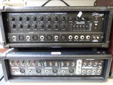 An amplifer and graphic equalizer with pair of torque speakers on stands