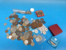 An interesting amateur collection of mixed coinage, UK and world to include George III cartwheels,