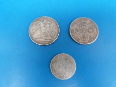 A George III bull neck bust coin for 1820 together with an old head and a Jubilee head crown