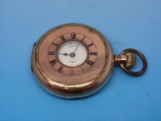 A gold plated half hunter gentleman's pocket watch, Lancashire Watch Co,