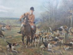 19thC coloured engravings and two oak framed hunting prints
