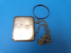 A hallmarked silver cigarette case,