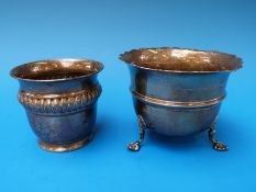 A Mappin and Webb hallmarked silver sugar bowl, London 1907 together with a footed sugar bowl,