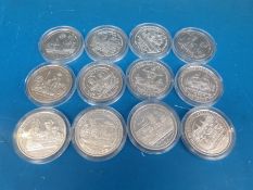 The Vice-Admiral Lord Nelson collection of 12 silver proof coins with certificate of authenticity