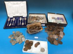An amateur collection of UK and world coinage to include 466g of pre 1947 silver,