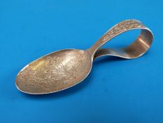 A hallmarked silver christening spoon,