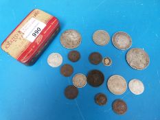 A small amateur collection of interesting coins including William and Mary farthing 1694,