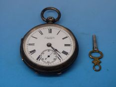 A hallmarked silver-cased pocket watch marked to dial W T Lewis, Stonehouse,