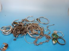 A quantity of silver jewellery to include earrings,