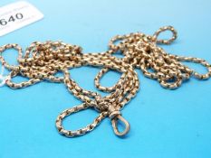 A yellow metal belcher chain marked 9ct (40g)