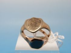 Two 9ct gold signet rings (6g)
