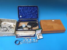 A collection of silver jewellery to include bracelets, necklace with agate pendant,