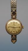 A 9ct gold cased Cyma wristwatch