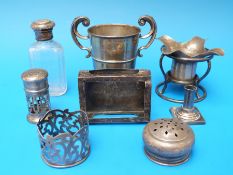 A hallmarked silver twin handled trophy cup,