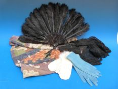 A Victorian black lace scarf,