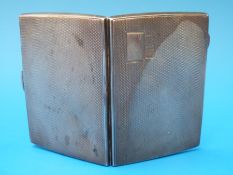 A hallmarked silver Art Deco cigarette case 70g