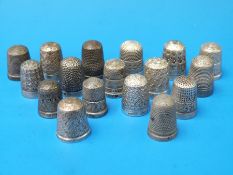 Eleven hallmarked silver thimbles, various Assay offices and makers at least two Charles Horner,
