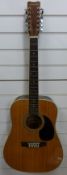 A Hohner acoustic guitar with 12 strings,